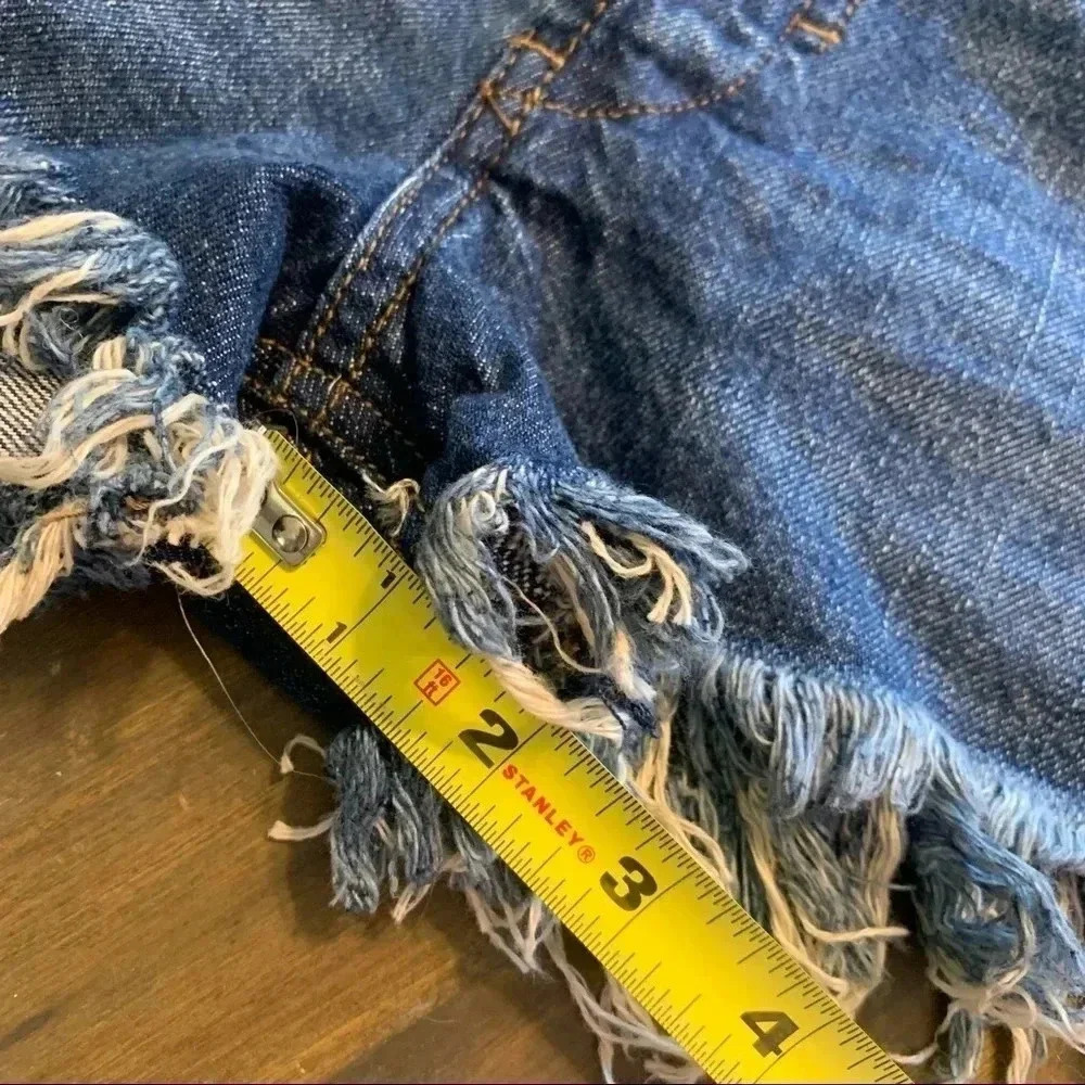 We The Free CutOff Shorts Denim Jeans Distressed Frayed Free People Boho Country - Picture 6 of 8